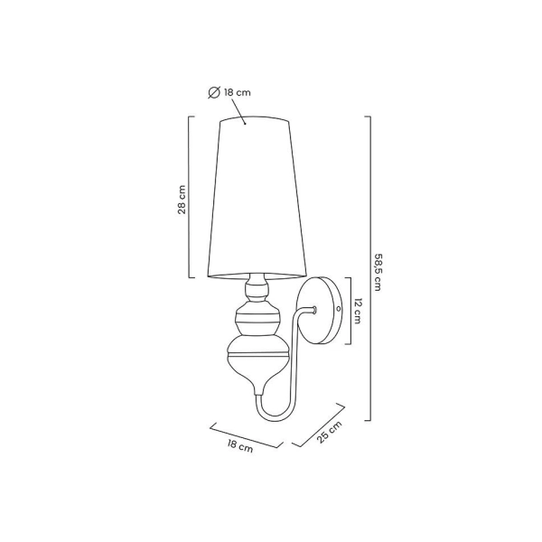 MOOSEE lampa ścienna QUEEN 20 czarna